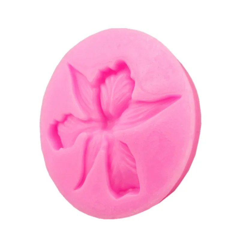 3D формочка из силикагеля в форме орхидеи тисненые мягкие конфеты шоколадные