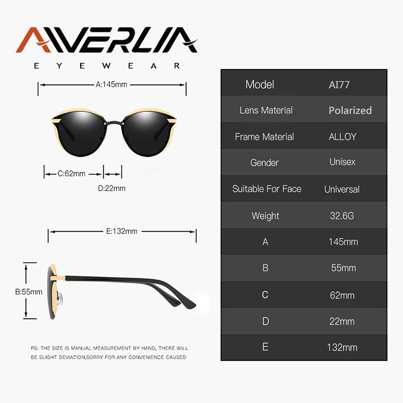 AIVERLIA, кошачий глаз, солнцезащитные очки, женские, модные, поляризационные, солнцезащитные очки, женские, Ретро стиль, зеркальные линзы, Oculos De Sol, UV400, AI05
