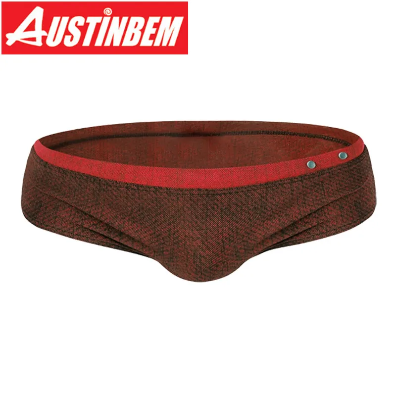 Мужские плавки боксеры Austinbem однотонные с низкой талией для плавания
