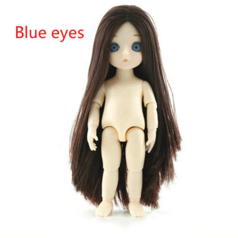 Голубые глаза Bjd мульти-шарнирная кукла 1/12 13 шарнирная Bjd Кукла 16 см голубые глаза оригинальные куклы принцессы для девочек Подарки на день рождения игрушки для детей