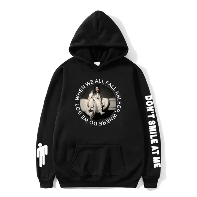 26black Новинка года, толстовка с капюшоном Billie Eilish, модные толстовки с принтом для женщин и мужчин, толстовки с длинными рукавами, лидер продаж, Повседневная Уличная одежда Sudadera Hombre - Цвет: 26black