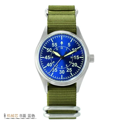 blue 2 San Martin, модные женские и мужские часы-пилот, нержавеющая сталь, 200 м, водонепроницаемые, с автоматическим перемещением, мужские наручные часы, сапфир, 39 мм - Цвет: blue 2