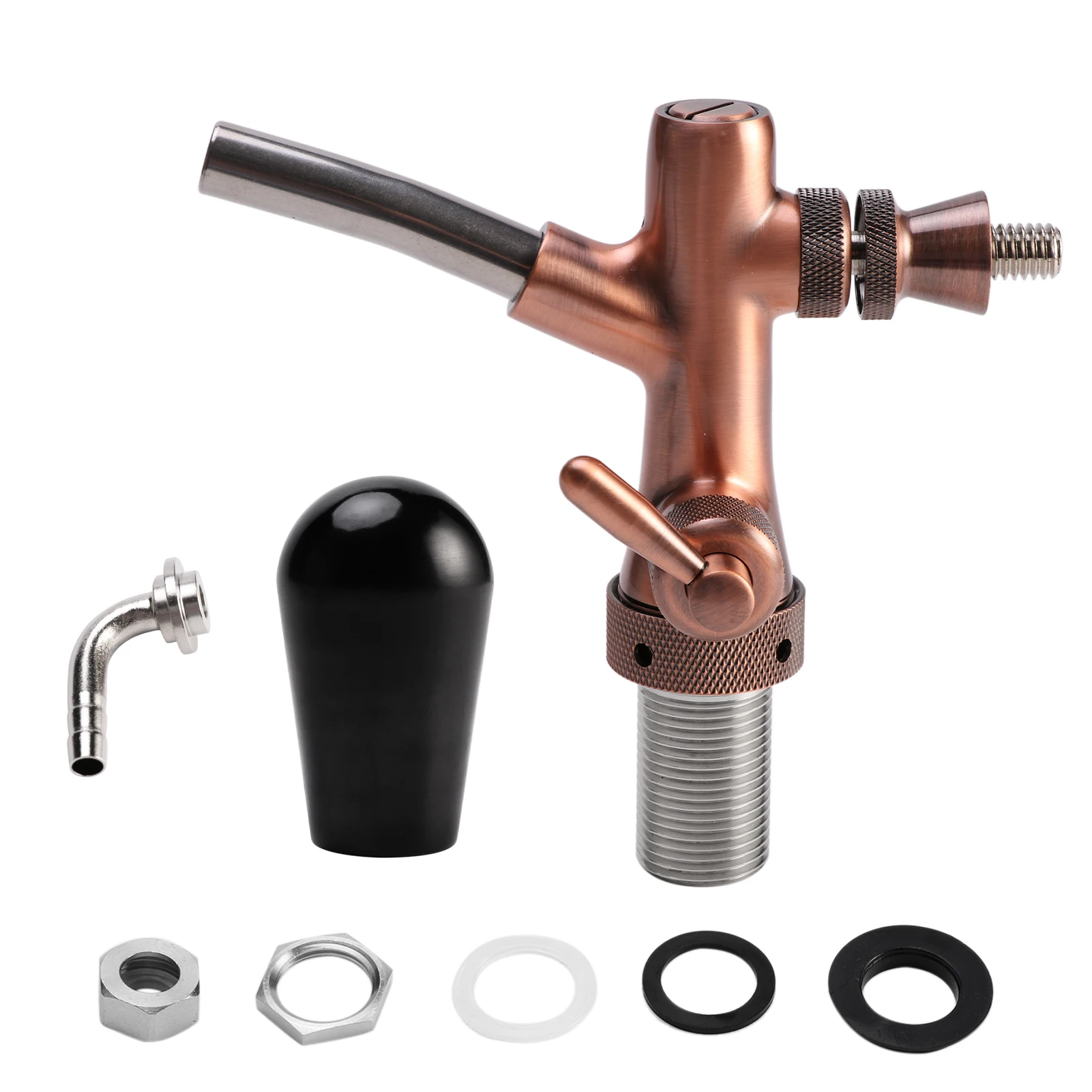 

Инструмент для пива, простой в установке, для ресторана, пивоварения, латунный, бронзовый цвет, регулируемый кран, резьба аксессуары для хво...