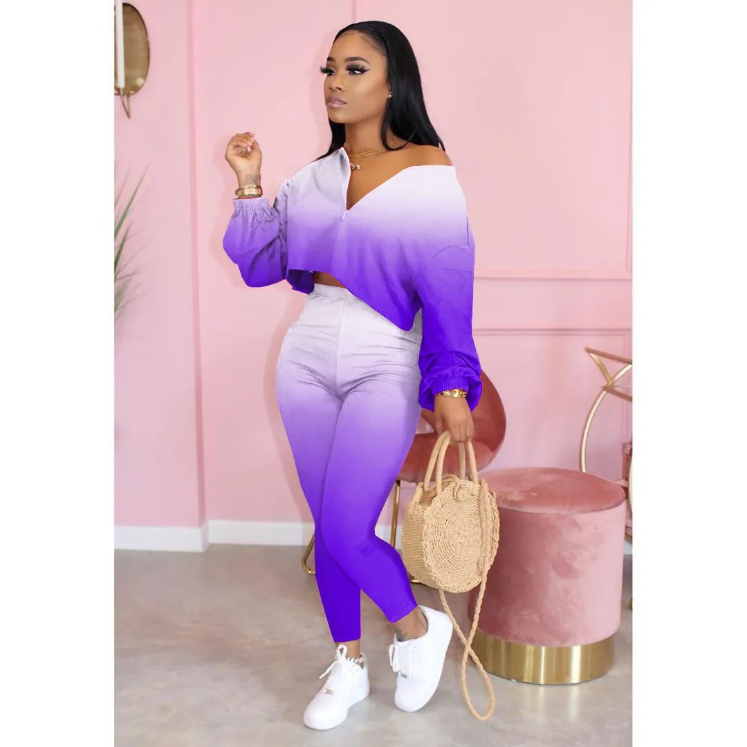 

Imcute 2PCS/Set Women Sports Suit Long Sleeve Tops High Waist Short Pants Workout Tracksuit Summer Outfit Ladies Casual Clothes