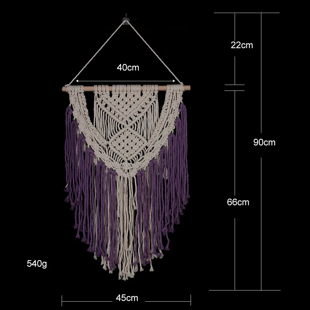 

Macrame Hanging Wall Tapestry Wedding Woven Wall Knotted Tapiz House Decor Apartment Dorm Room Decoration Tapisserie