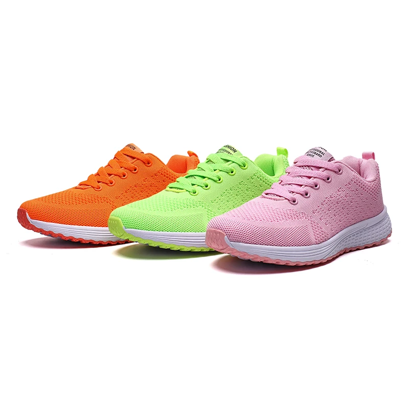 

STS Woman Sports Casual Shoes Flats Running Outdoor Sneakers Mesh Breathable Lightweight Sports Hiking ladies Lace Up Big Size