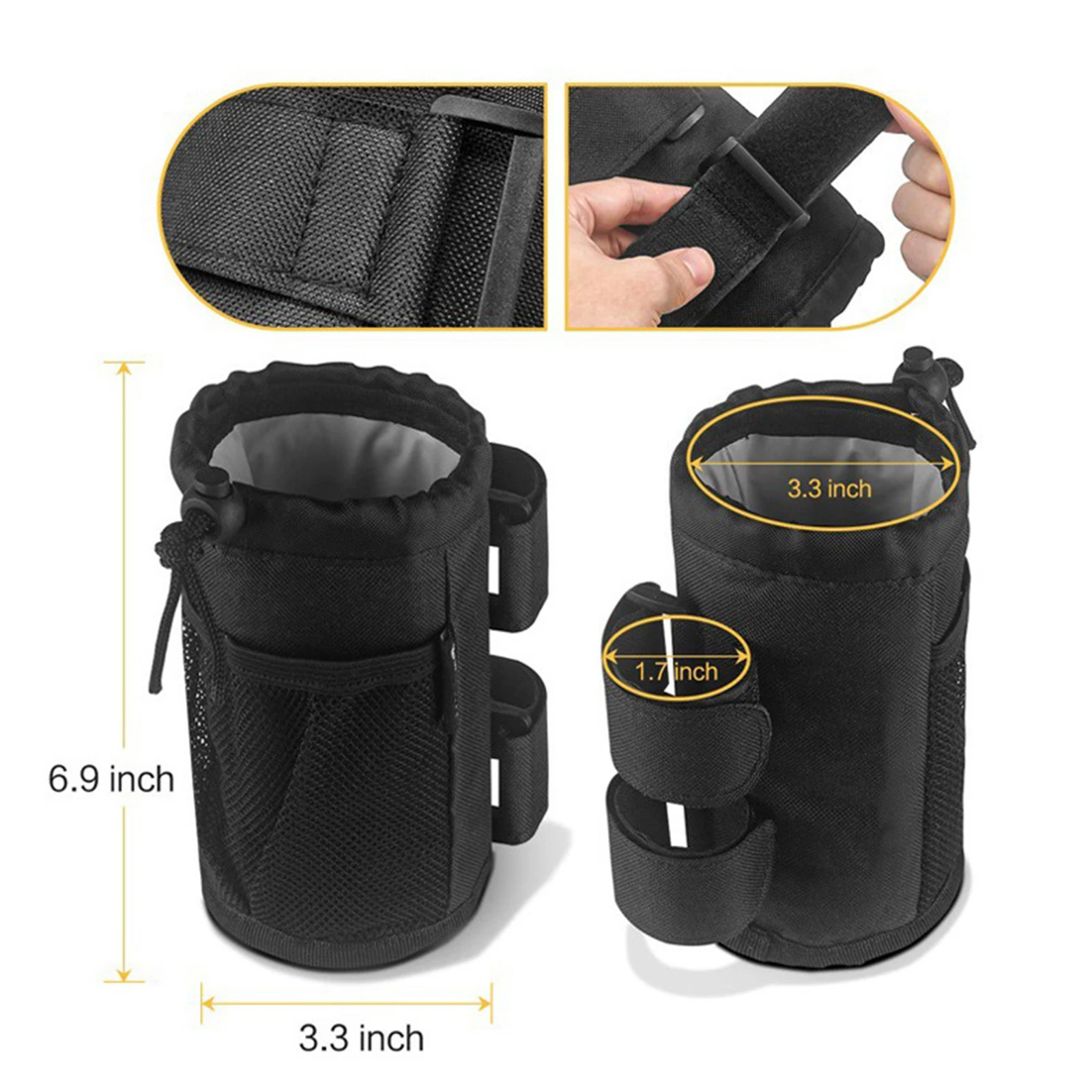 

2-Pack Updated Version Bike Cup Holder for Stroller, Golf Cart and Wheelchair; Universal Cup Holders for UTV/ATV, Car, Scooter,