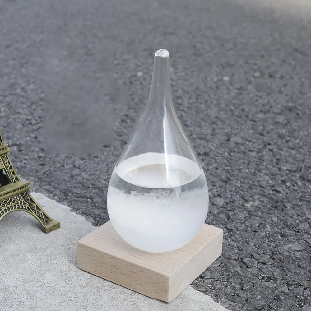 

Weather Bottle Water Drop Shape Storms Glass Crystal Weather Forecaster Bottle Meteorological