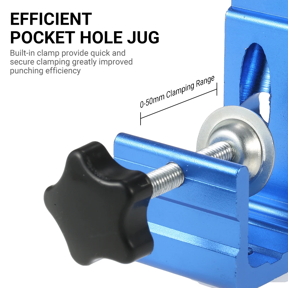

Pocket Hole Jig Kit 15 Degree Dowel Drill Joinery Kit Oblique Hole Locator with 9mm Step Drill Bit Doweling Hole Puncher Clamp