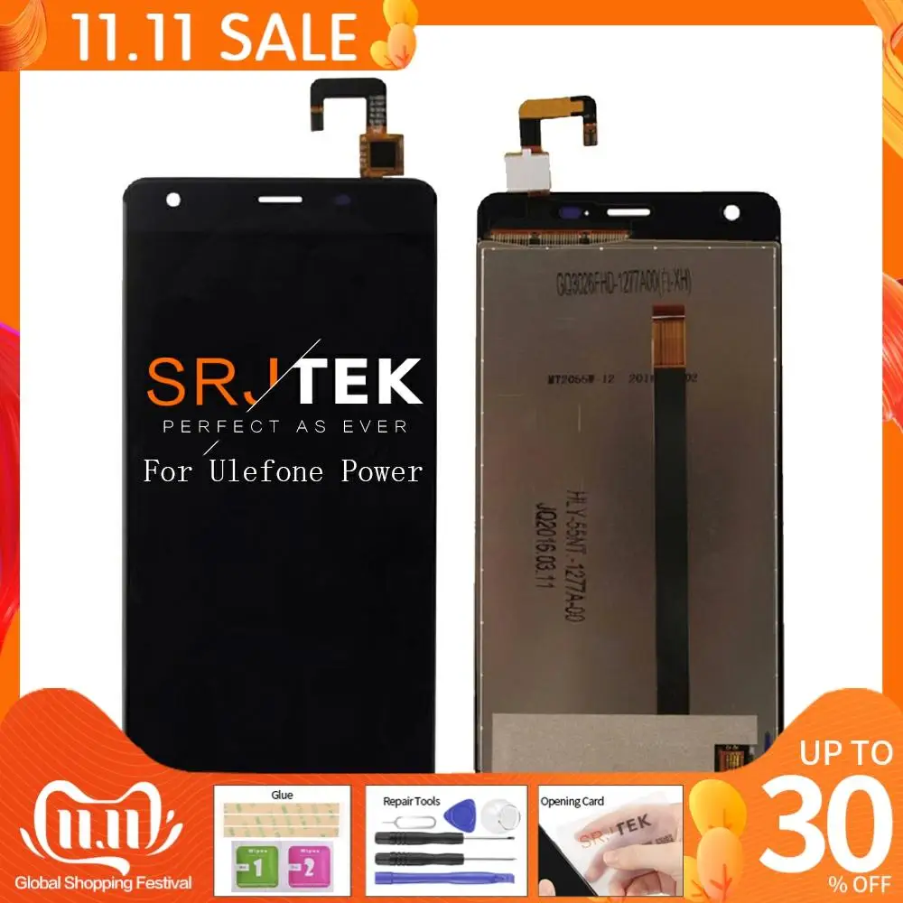 

Original For Ulefone Power LCD Display Screen Digitizer Assembly Replacement Parts 5.5" for Ulefone Power LCD Glass Panel Repair