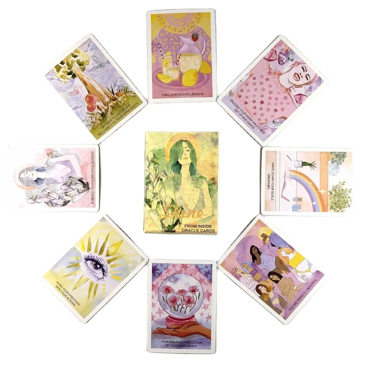 

2021 Latest Shine Tarot Cards Full English For Guidance Divination Fate Tarot Deck Board Games With PDF Guidebook Leisure Party