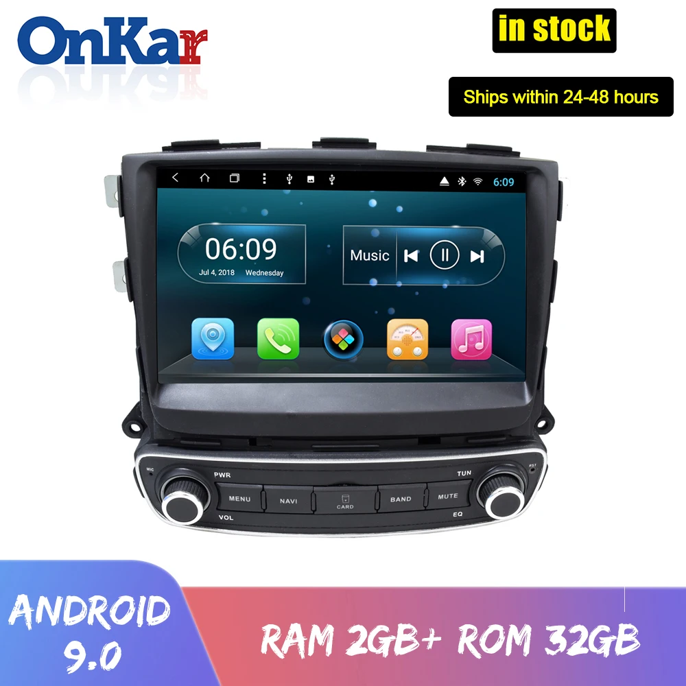 

ONKAR 1 Din Android 9.0 Pie Car GPS Radio For KIA Sorento 2013 2014 2015 Car Stereo With 9 Inch IPS Screen Wifi Bluetooth