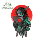 EARLFAMILY, 13 см x 8,6 см, японский робот-Самурай JDM, наклейки на окно, бампер, автомобильный наклейка на багажник, водонепроницаемый Стайлинг автомобиля