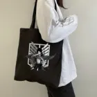 Холщовая Сумка через плечо с принтом из японского аниме атака на Титанов, Большая вместительная Повседневная сумка, модные забавные винтажные Женские сумки в стиле панк