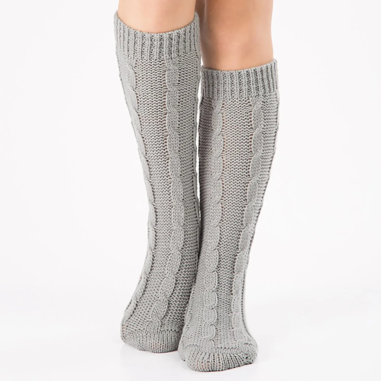 Стильные женские вязаные теплые ножки зимние рождественские кружевные