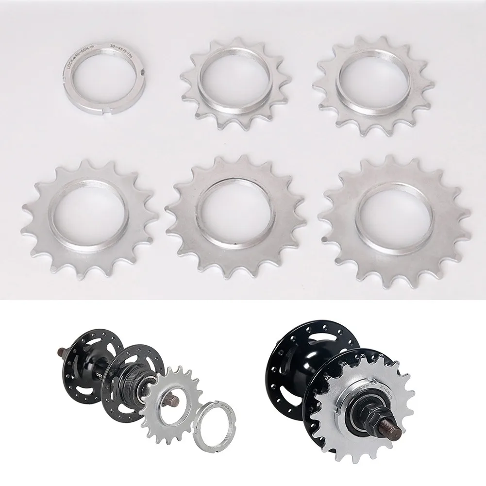 

Bicycle Sprocket Fixed Gear Speed Cog Lock Ring 13T/14T/18T Track Bike Cassette Cog Wheel Hub Accessory Suitable For 1/8" Chain