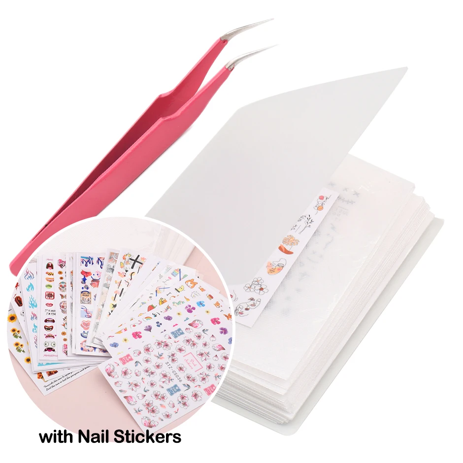 40 отделений для хранения наклеек для ногтей, набор книг, органайзер, коробка, ползунок, штамповка, фотоальбом, дизайн ногтей, дисплей, пинцеты/наклейки для ногтей