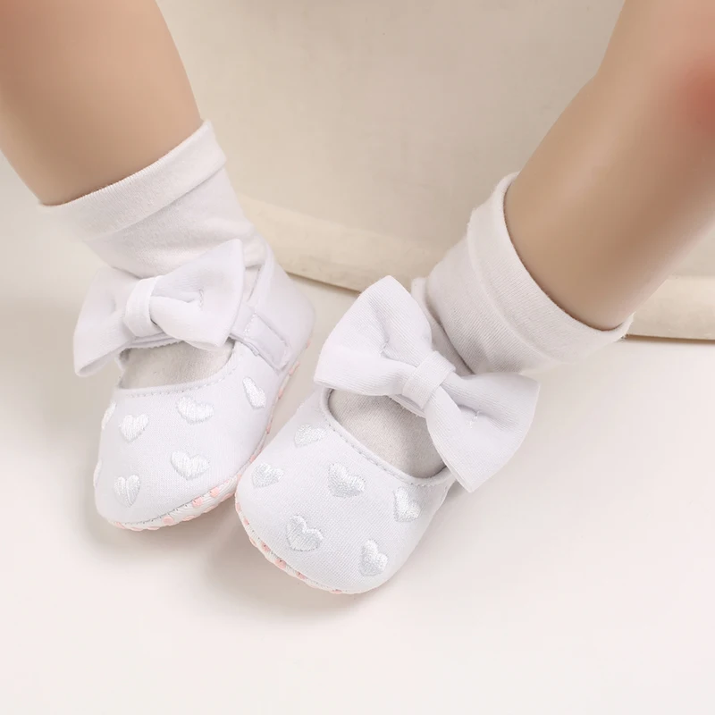 Spring And Autumn Style Baby Lovely Bow Baptism Princess Shoes Flat Comfortable Baby Casual Shoes 0-18 Months Baby Walking Shoes images - 6