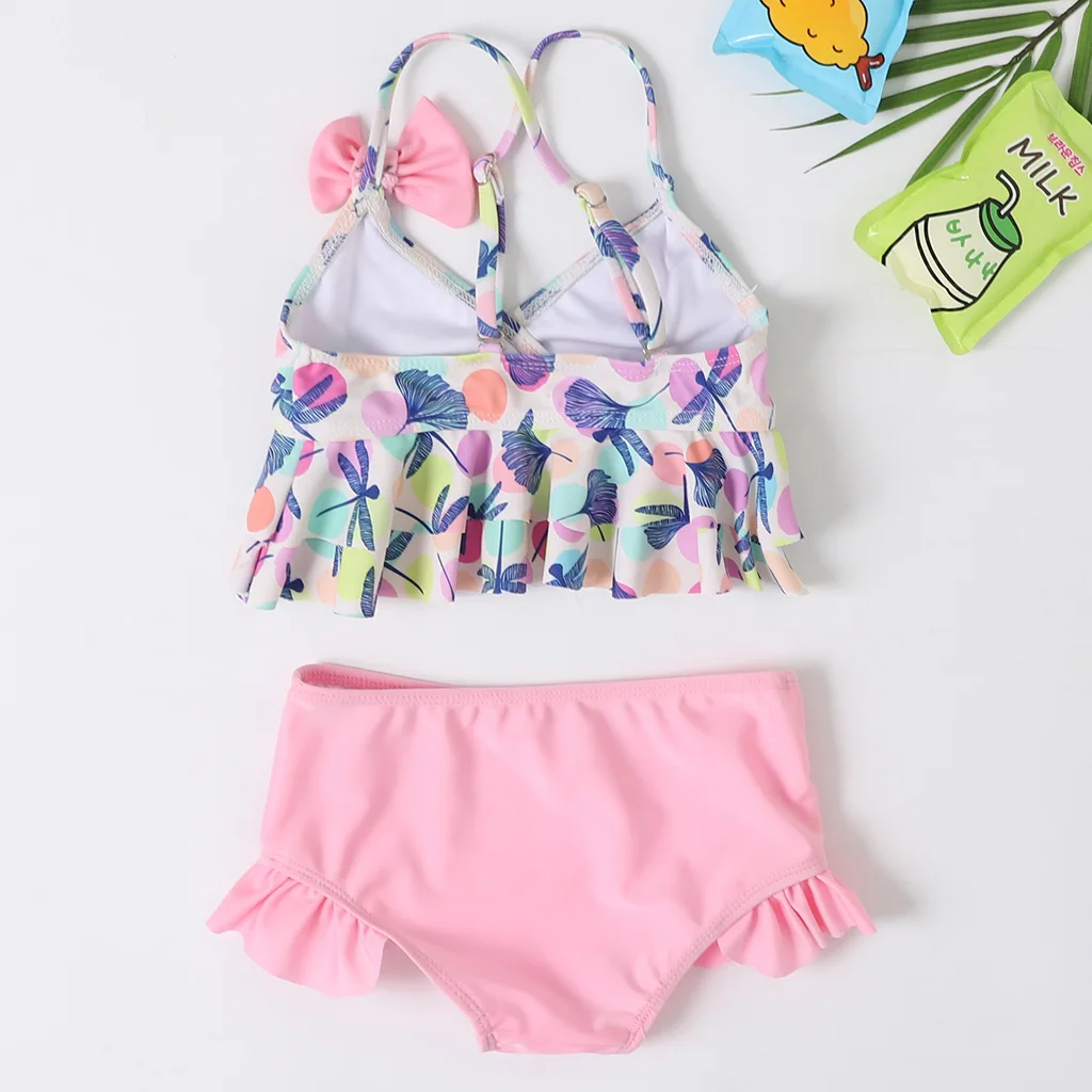 

2-8 Year Kids Outdoor Girl Swimsuit High Quality Kids Girl Bikini Set Swimwear Swimming Suit For Children Teens