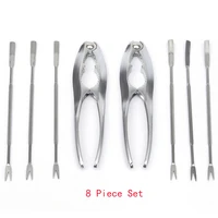 8pcsset kitchen nut restaurants stainless steal crab seafood tool lobster cracker fork multipurpose practical durable home
