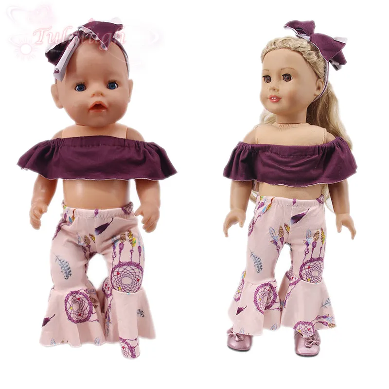 

3 шт./лот фиолетовый ветряной колокольчик с украшением в форме костюм Одежда для 18 дюймов с капюшонами в американском и 43 см для ухода за ребе...