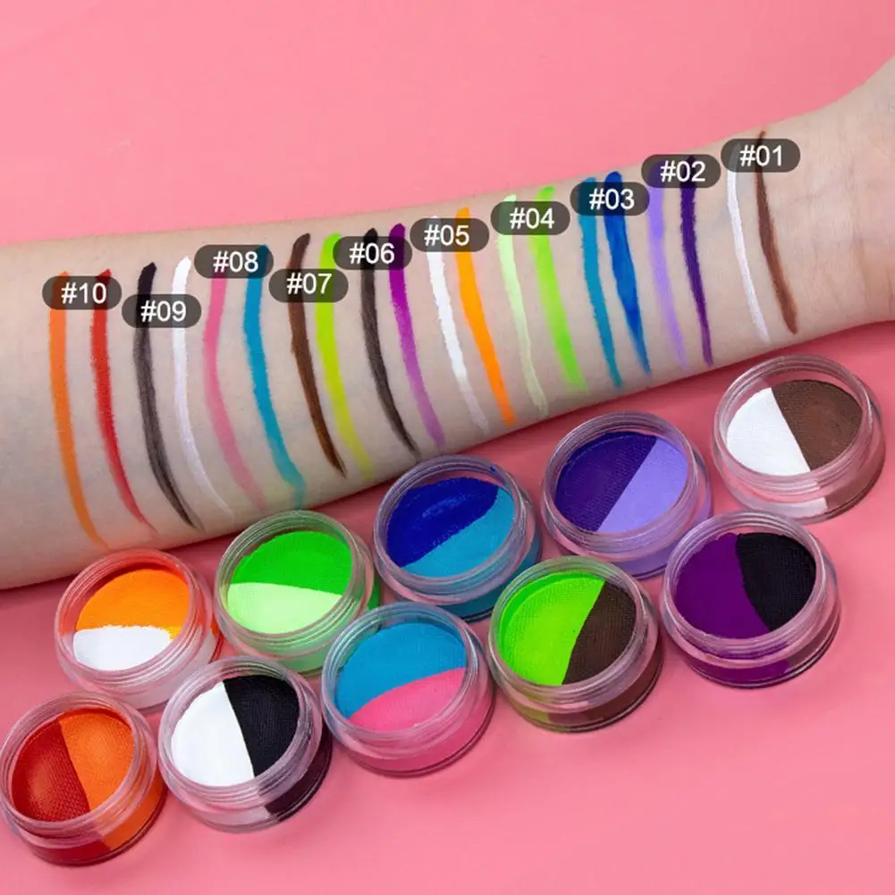 

10pcs Multi-purpose Bi-color Paint Paste Face Painting Eyeliner Party Two Neon Colors New Paste Rainbow Holiday Cosplay Eye O2W6