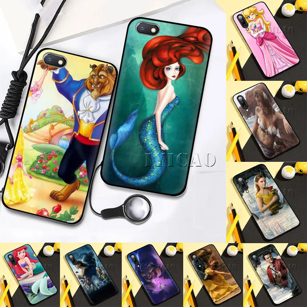 Русалки с героями мультфильма Красавица и Чудовище чехлы для мобильного