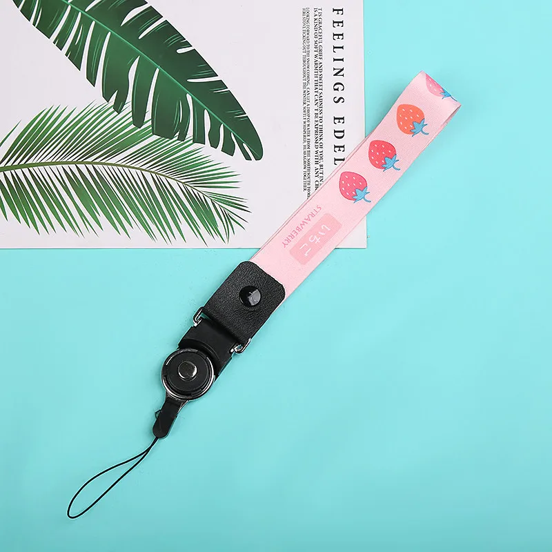 

40pcs Kawaii Lanyard Bulk Detachable Finger Ring Phone Strap Lanyards Fruit Peach Flower Strawberry Cat Charm Lanyards for Keys