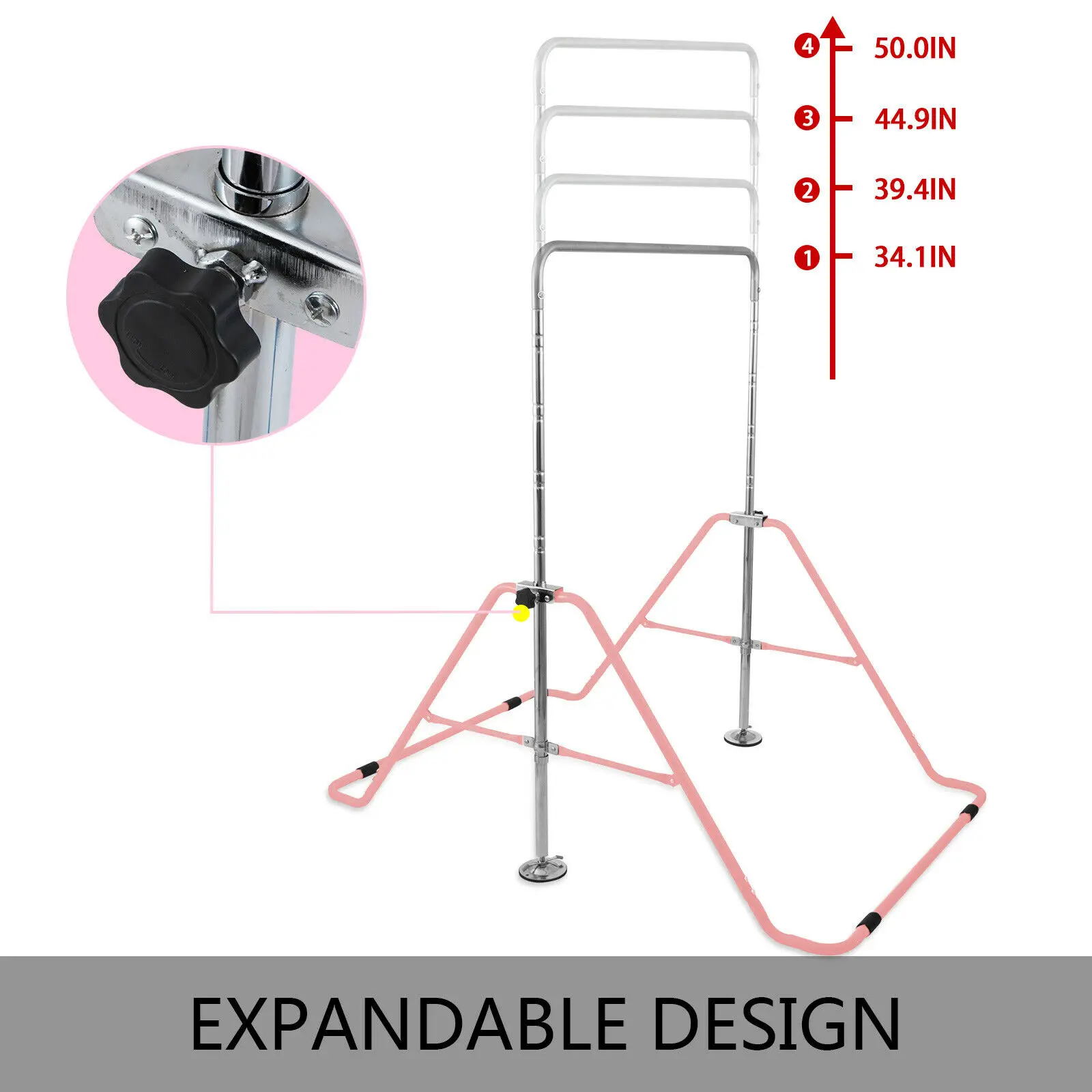 VEVOR Kids Adjustable Gymnastics Horizontal Bar 130LBS Kip Bar Climbing Tower Gym