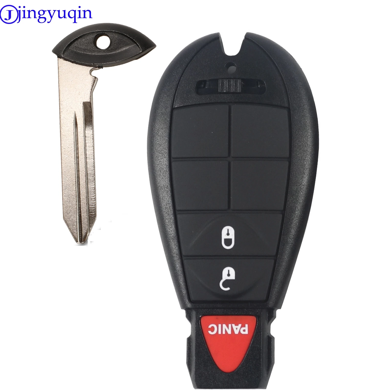 

jingyuqin 3 Buttons Remote Case Smart Car Key Shell For Chrysler 300 Town & Country Dodge Challenger Charger Durango Journey
