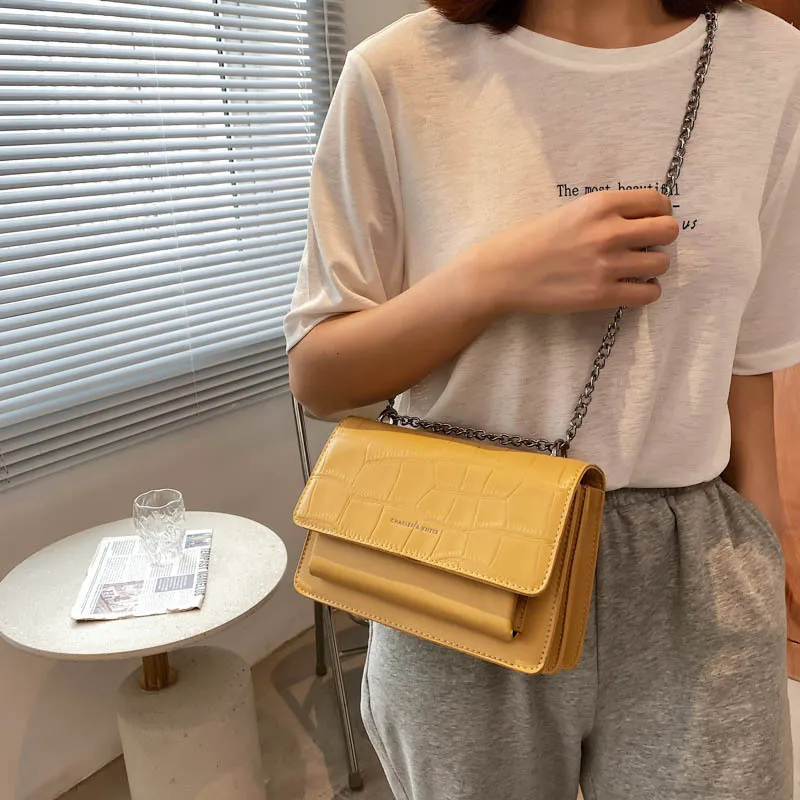 

Niche Design Casual Women's Bag 2021 New Trendy Stone Pattern One-shoulder Chain Bag Fashion One-shoulder Messenger Bag