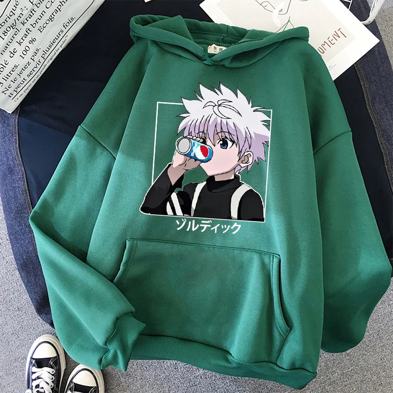Женские худи Hunter x Killua с капюшоном унисекс Zaoldyeck длинным рукавом свободная