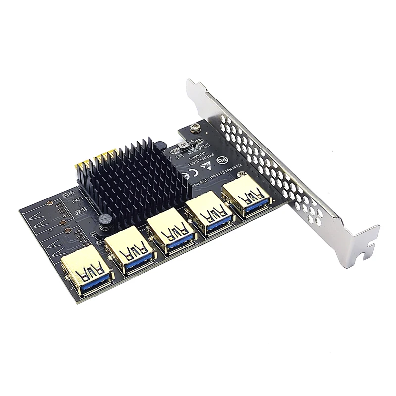 2021 Новинка PCIE X1 на USB 3 0 усилитель PCI Express Райзер-карта от 1 до 5 переходник-адаптер