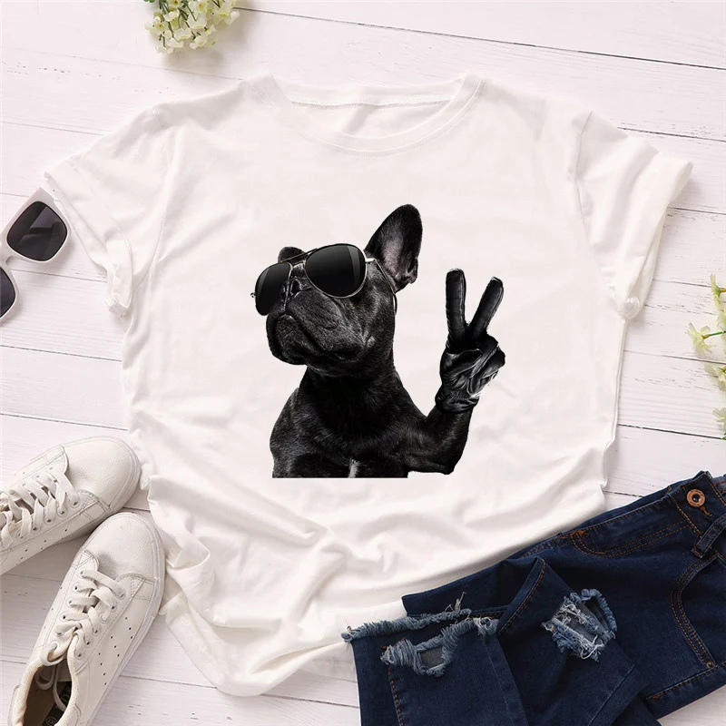 

Funny Cool Urban Short-Sleeve T-Shirt Humor Cool Black Dog Printed For Women T-Shirt Summer Kpop Fashion Cheap Clothing