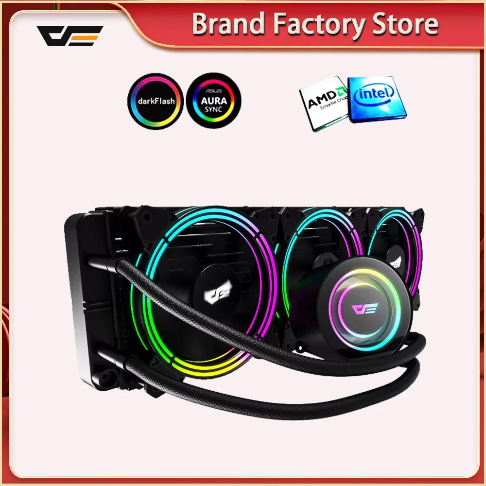 Darkflash 120 240 360 Refrigerador de Água Radiador Computador Case Ventilador Cpu Integrado Dissipador de Calor de Refrigeração de Água Lga 775 1151 Am2 Am3 Mais Am4 Ventiladores e resfriadores