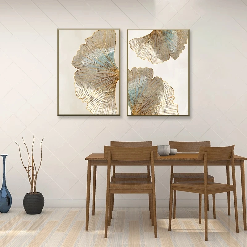 

Abstract Golden Leaves Texture Canvas Painting Home Decor Flower Wall Art Poster and Prints Pictures Living Room Decoration Gift