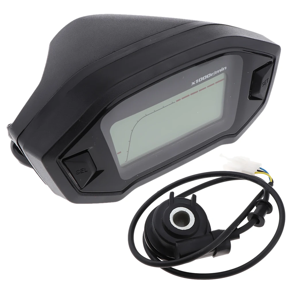 

Universal 5 Gear 7 Backlight LCD Motorcycle Speedometer Odometer Gauge 13000 RPM 199 KMH MPH