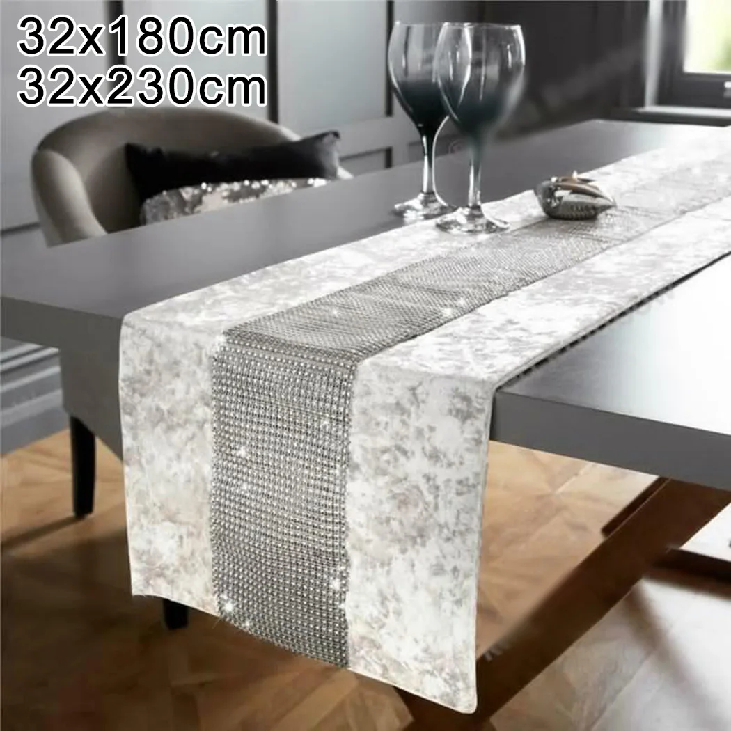 

Celebrations Table Runner Crushed Decor Diamante Embellishment Gorgeous