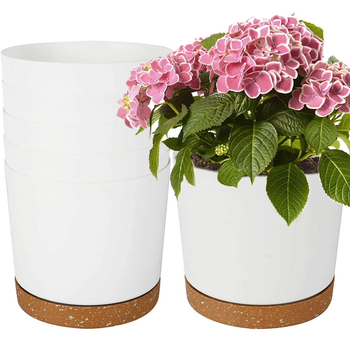 

6pcs Flowerpot Self Watering Flowerpot Automatic Water Absorption Storage Round Double-layer Succulent Planter Pot Flowerpot