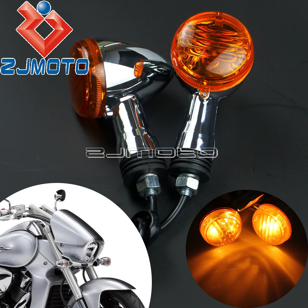 Motorcycle Amber Light Front & Rear Turn Signals For Suzuki Boulevard M109R VRZ1800 2006-2015 Turn Indicators Light Flash Lamp
