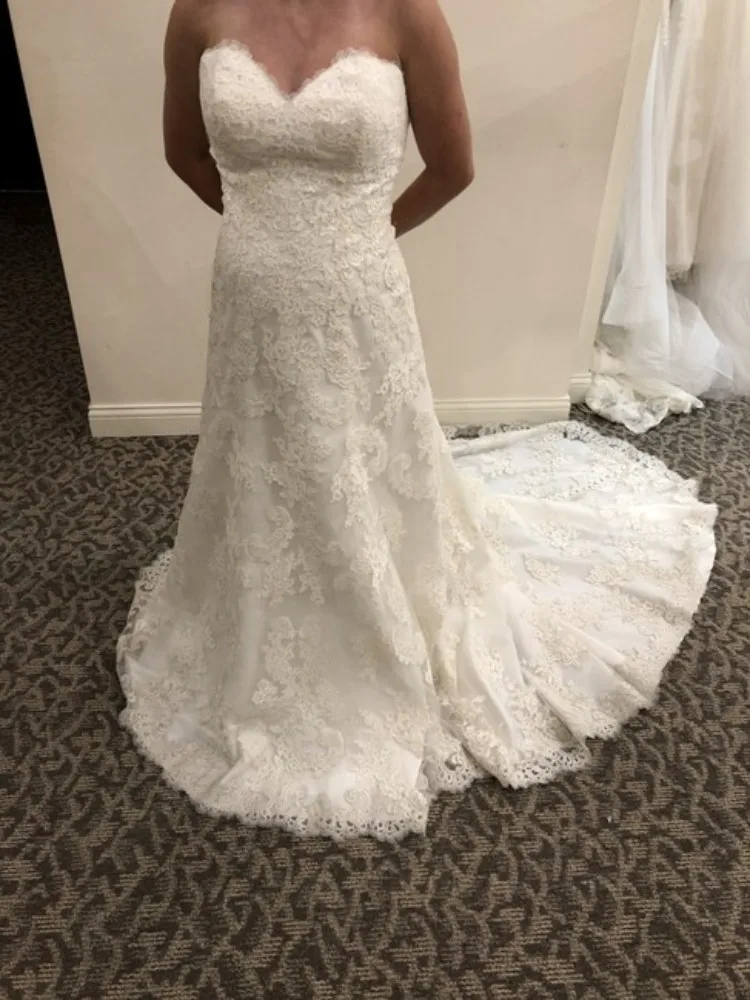 

Кружевное свадебное платье-русалка, свадебное платье для невесты, элегантное милое платье на молнии с пуговицами и шлейфом, 2021