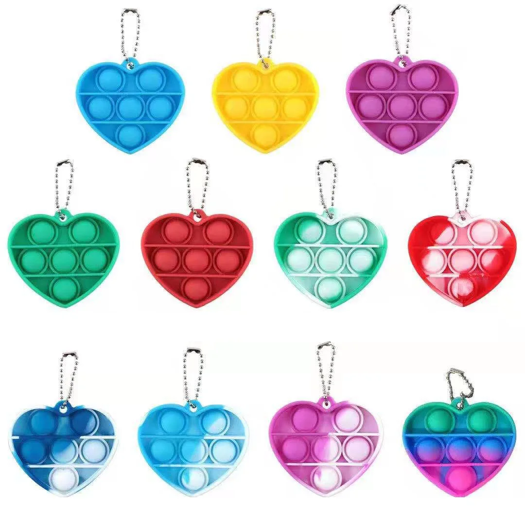 Murah 50 Buah Pop Fidget Mainan Sensorik Mini Push Gelembung Figet Sederhana Lesung Pipi Mainan Gantungan Kunci Anti-stres Papan Autisme Anak Mainan Pendidikan