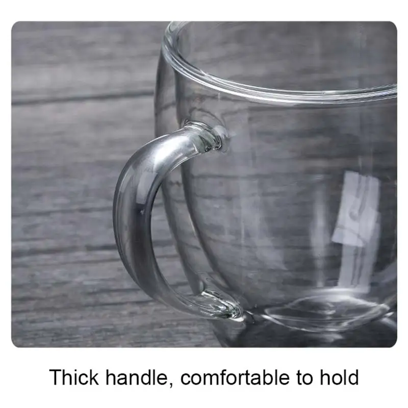 Прозрачная стеклянная кофейная чашка молоко виски чай пиво двойная креативная