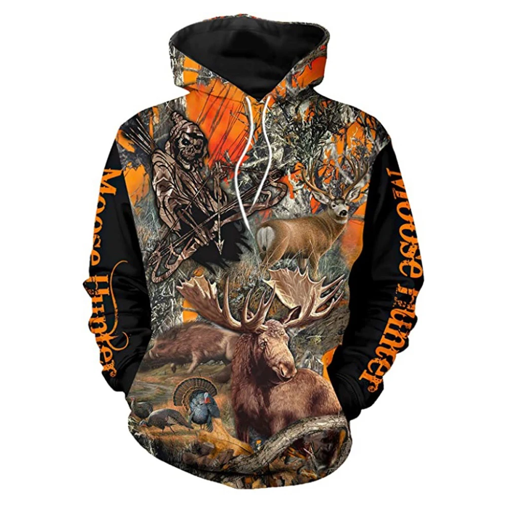 

Hunting deer 3D Printed Mens Hoodies Harajuku Streetwear Autumn Hooded Sweatshirt Unisex Casual Jacket Tracksuits TD1544157