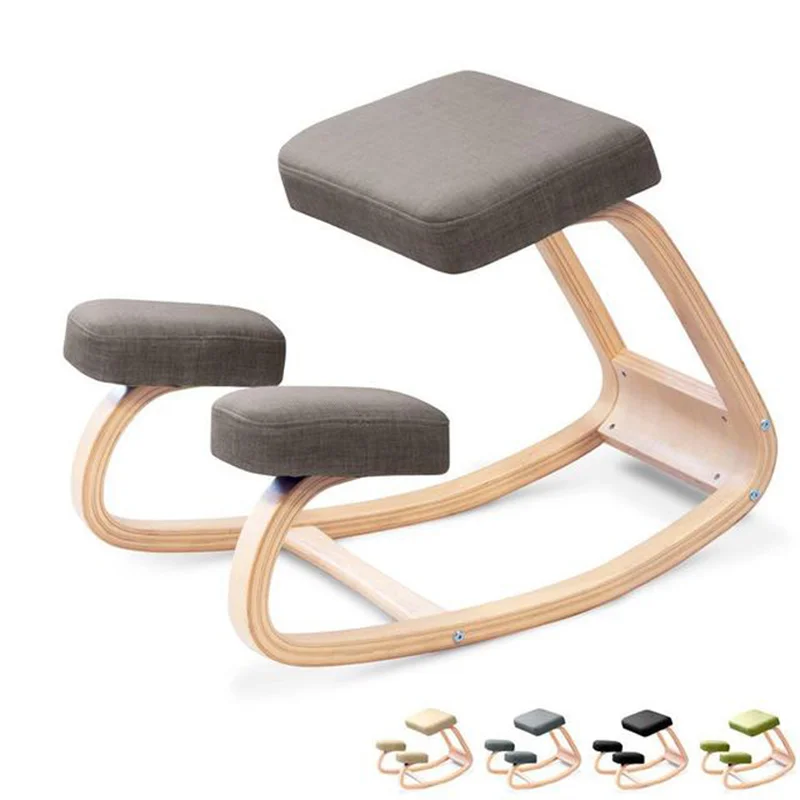 

Ergonomic Corrective Kneeling Chair Stool Home Office Solid Wood Kneeling Chair Computer Posture Chair Rocking Chair