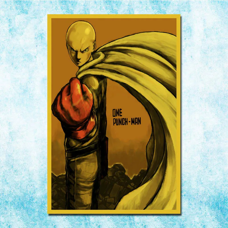 

Винтажный Японский Шелковый постер One Punch Man, печать на холсте в стиле ретро для украшения дома и комнаты-002
