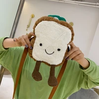 korean toast bread duck plush bag girl 2021 new student messenger bag women cute shoulder bag