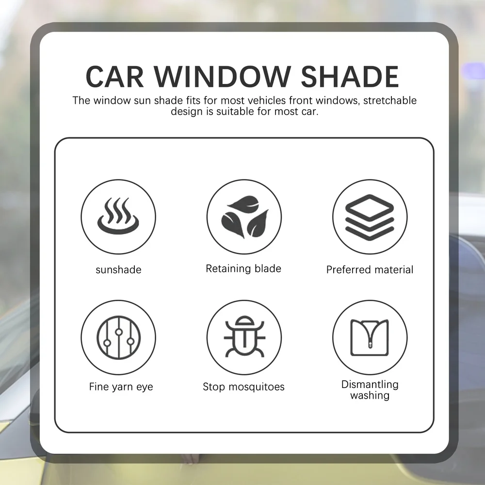 

2Pcs Car Window Sun Shades Breathable Mesh Car Front Side Window Sunshades