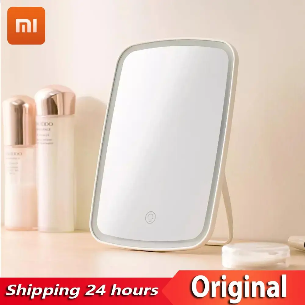 

Xiaomi LED зеркало для макияжа Сенсорное управление LED естественное заполняющее освещение регулируемый угол USB Перезаряжаемый экран косметичес...