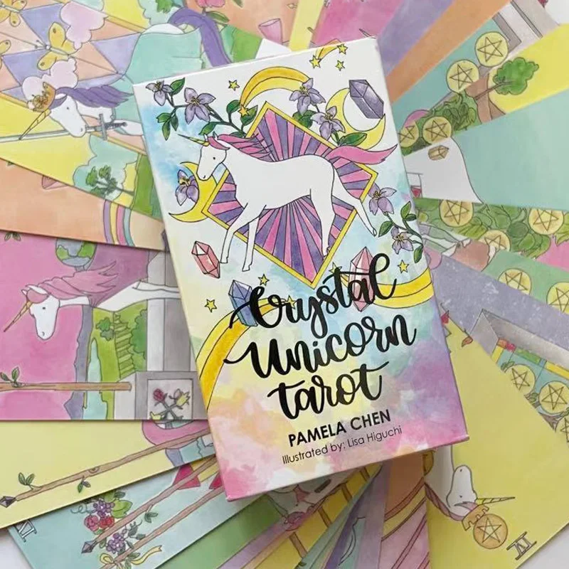 

New Tarot Crystal unicorn Tarot Cards Deck Version Oracle Divination Fate Game Deck Table Board Games Playing Card